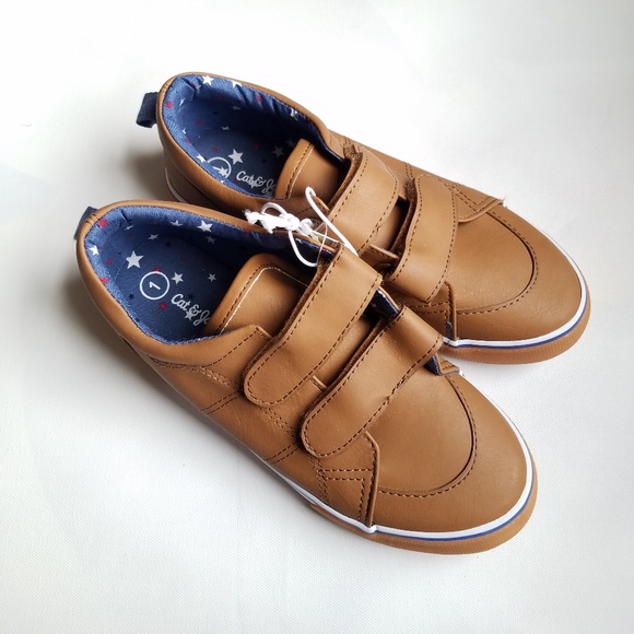 NWT Boys Brown Velcro Canvas Sneakers-13/1 - Picture 2 of 2